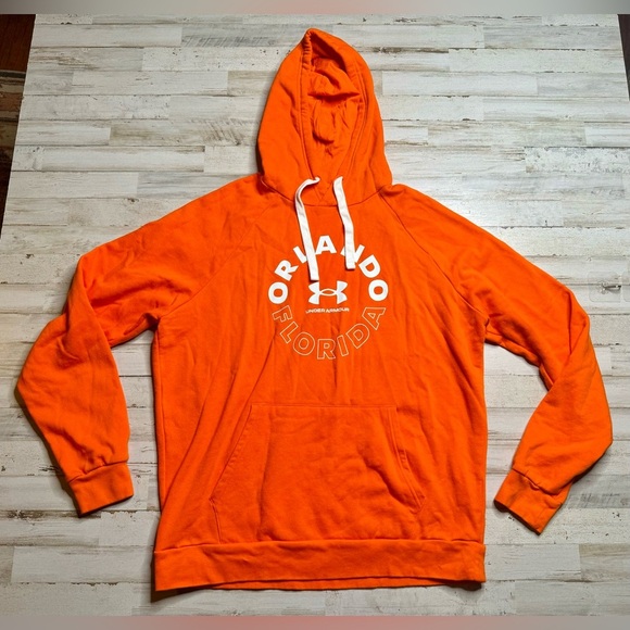 Under Armour Other - Under Armour Hoodie Mens XLOrange Loose Fit Fleece Pullover Orlando FL
